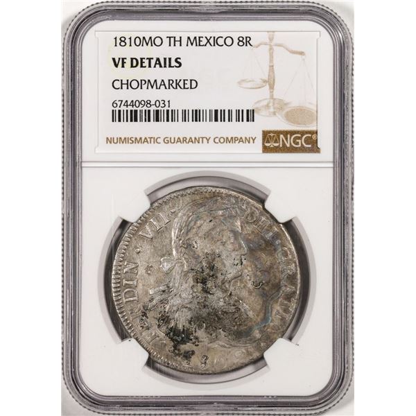 1810MO TH Mexico 8 Reales Silver Coin NGC VF Details Chopmarked