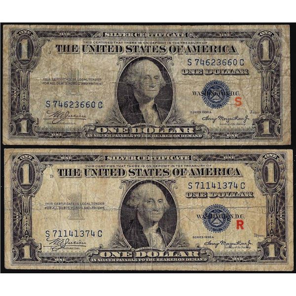 Pair of 1935A $1 Experimental "R" & "S" Silver Certificate Notes