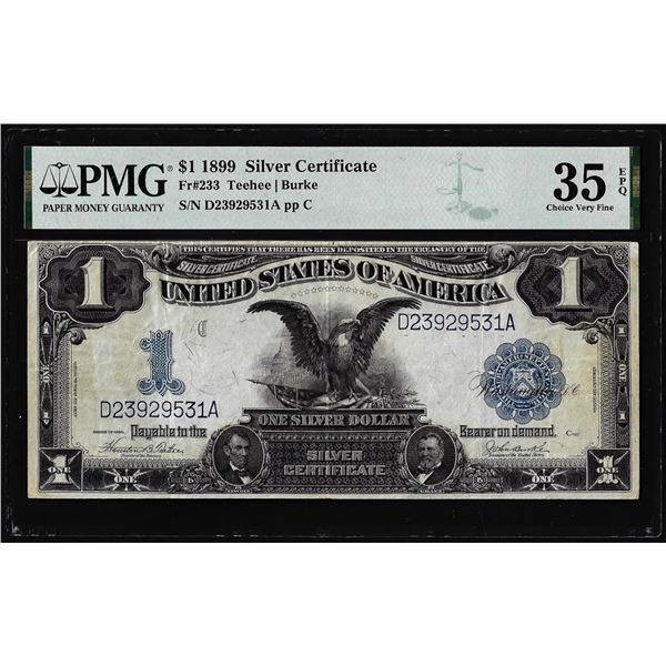 1899 $1 Black Eagle Silver Certificate Note Fr.233 PMG Choice Very Fine 35EPQ