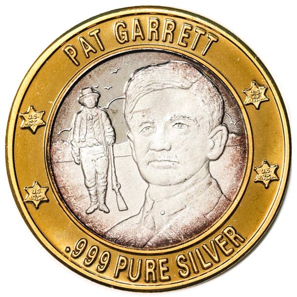 .999 Silver Lawmen Series Pat Garrett $10 Limited Edition Casino Gaming Token