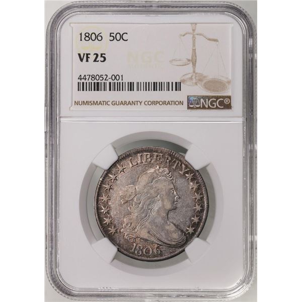 1806 Capped Bust Half Dollar Silver Coin NGC VF25