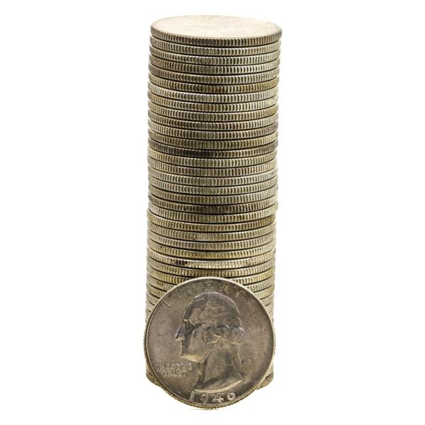 Roll of (40) Brilliant Uncirculated 1946-D Washington Quarter Coins