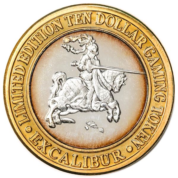 .999 Silver Excalibur Las Vegas Nevada $10 Casino Limited Edition Gaming Token
