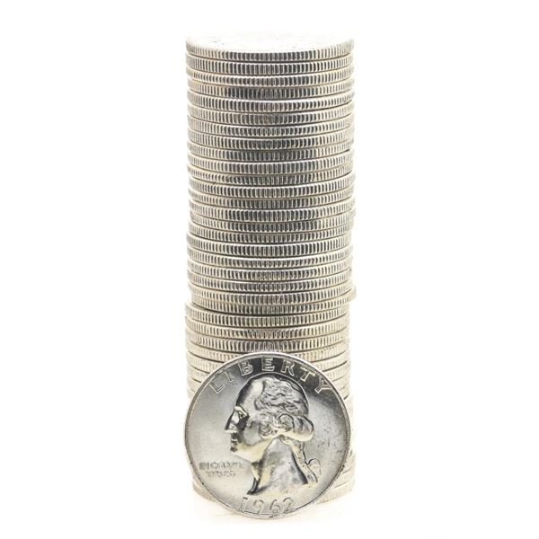 Roll of (40) Brilliant Uncirculated 1962 Washington Quarter Coins
