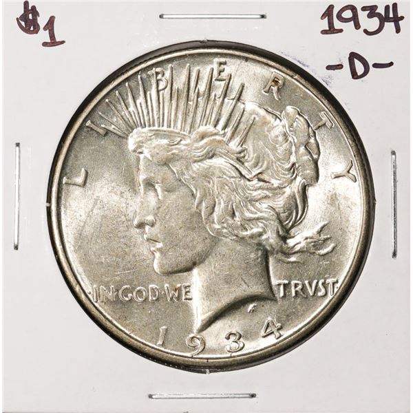 1934-D $1 Peace Silver Dollar Coin