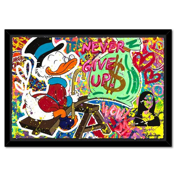 Nastya Rovenskaya "Playing with Money" Original Mixed Media on Paper