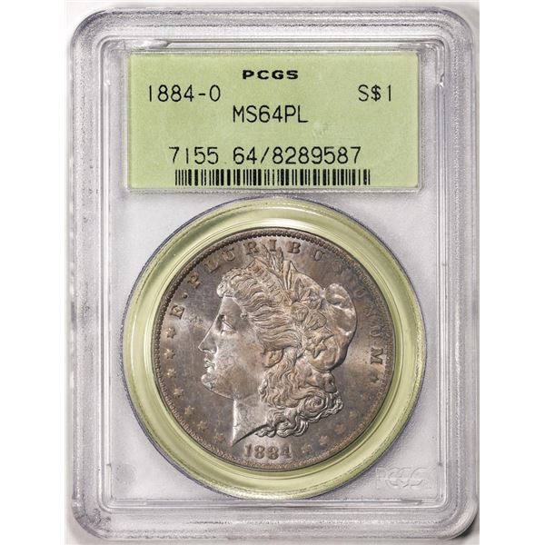1884-O $1 Morgan Silver Dollar Coin PCGS MS64PL Old Green Holder