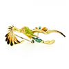 Image 6 : Vintage 18k Yellow Gold Multi Color Enamel Flying Ruby Eye Peacock Pin Brooch