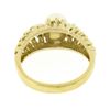Image 6 : 14K Gold Cultured Pearl Solitaire w/ Diamond Open Twisted Wire Work Domed Ring