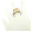 Image 7 : 18k Two Tone Solid Gold 1.10 ctw Round Pave Diamond Square Cocktail Ring