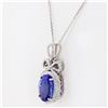 Image 2 : 6.44 ctw Tanzanite and 0.66 ctw Diamond Platinum Pendant