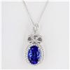 Image 3 : 6.44 ctw Tanzanite and 0.66 ctw Diamond Platinum Pendant