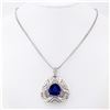 Image 2 : 12.82 ctw DARK Tanzanite and 2.31 ctw Diamond 14K White Gold Pendant