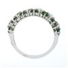 Image 8 : Vintage 18K White Gold 1.7 ctw Prong Large Round Diamond Emerald Wedding Band Ri