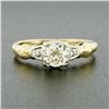 Image 2 : Antique Art Deco 14K TT Gold 0.54 ctw European Diamond Solitaire Engagement Ring
