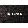 Image 5 : Balenciaga Black Glitter Leather Logo-Print Zipped Clutch