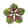 Image 1 : Antique Art Nouveau 10k Gold Diamond Seed Pearl Enamel Flower Petal Brooch Pin