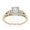 Image 1 : Antique Victorian 14k Two Tone Gold Cushion Old Mine Cut Diamonds 3 Stone Ring