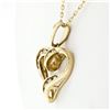 Image 4 : 10k Yellow Gold 0.26 ctw Channel Set Round Diamond Open Heart Pendant Necklace