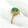 Image 5 : 14k Yellow Gold 1.59 ctw FINE Oval Emerald Solitaire & Round Diamond Halo Ring