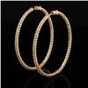 Image 3 : 4.26 ctw Diamond 14K Yellow Gold Hoop Earrings