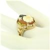 Image 3 : Antique 10k Rose and Green Gold Carved Cameo and Diamond Ring