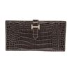 Image 1 : Hermes Black Alligator Leather Bearn Wallet