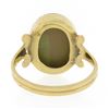 Image 6 : Vintage 14K Gold Oval Bezel Inlaid Chrysoprase & Black Onyx Scarab Beetle Ring