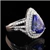 Image 3 : 4.32 ctw Tanzanite and 0.81 ctw Diamond Platinum Ring
