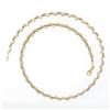 Image 4 : Fancy Solid 14k Yellow Gold Fine Woven Cable Collier Necklace White Gold Beads