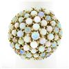 Image 1 : Vintage 14k Gold Bead Cabochon Prong Australian Opal Domed Bombe Statement Ring