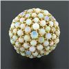 Image 2 : Vintage 14k Gold Bead Cabochon Prong Australian Opal Domed Bombe Statement Ring