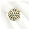 Image 3 : Vintage 14k Gold Bead Cabochon Prong Australian Opal Domed Bombe Statement Ring