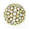 Image 4 : Vintage 14k Gold Bead Cabochon Prong Australian Opal Domed Bombe Statement Ring