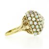 Image 5 : Vintage 14k Gold Bead Cabochon Prong Australian Opal Domed Bombe Statement Ring