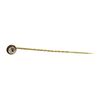 Image 1 : White Crystal Stick Pin - Yellow Gold Plated