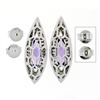 Image 3 : Custom 18k White Gold 3.50 ctw Marquise Amethyst & Diamond Large Stud Earring