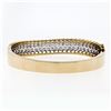 Image 3 : 18K TT Gold 4.25 ctw Pave Set Ideal Cut Diamond Pierced Wavy Hinge Bangle Bracel