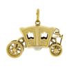 Image 1 : Antique 18K Gold Coach Carriage w/ Functional Wheels Collectible Charm Pendant
