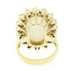 Image 7 : Vintage 14k Gold Oval Cabochon Opal w/ 4.0 ctw Round Diamond Halo Cocktail Ring