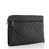 Image 1 : Bottega Veneta Front Zip Portfolio Pouch Printed Intrecciato Nappa Large Black
