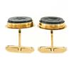 Image 5 : Vintage Men 18k Gold Oval Carved Intaglio Gray Hematite Knight Trojan Cuff Links