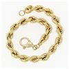 Image 1 : Fine Solid 18k Yellow Gold 8" 6.4mm Thick Puffed Rope Link Unisex Chain Bracelet