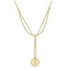 Image 2 : 18k Gold 0.12 ctw Bezel Diamond Golden Pearl Dangle Dual Cable Link Chain Neckla