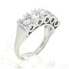 Image 9 : Vintage 14k White Gold 1.08 ctw Illusion Round Diamond Wide Statement Band Ring