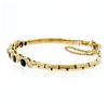 Image 7 : 18K Yellow Gold 2.60 ctw Alternating Oval Sapphire Round Diamond Chain Bracelet