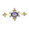 Image 1 : Vintage Victorian Revival 14K Yellow Gold Oval Amethyst & Seed Pearl Pin Brooch