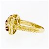Image 5 : 18k Yellow Gold 0.50 ctw Prong Round Diamond & Ruby Braided Loop Knot Band Ring