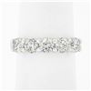 Image 1 : NEW 14k White Gold 1.38 ctw Round Prong Diamond 5 Stone Classic Wedding Band Rin