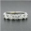 Image 2 : NEW 14k White Gold 1.38 ctw Round Prong Diamond 5 Stone Classic Wedding Band Rin